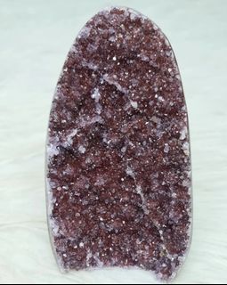 Red Uruguay Rainbow Amethyst Geode with Pyrite