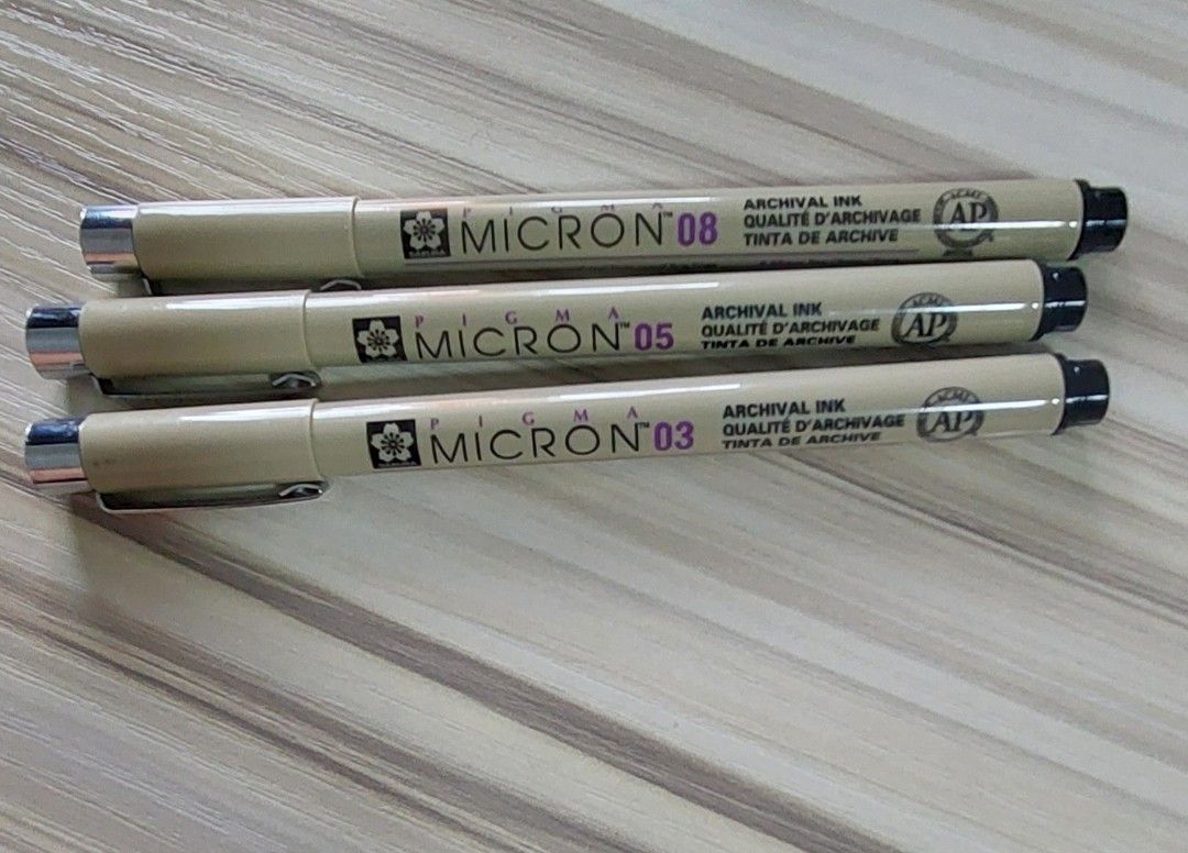 🖊️ Sakura Pigma Micron 03 - Pigment Fineliners - 0.35mm - Black [Set of 3]  in 2023