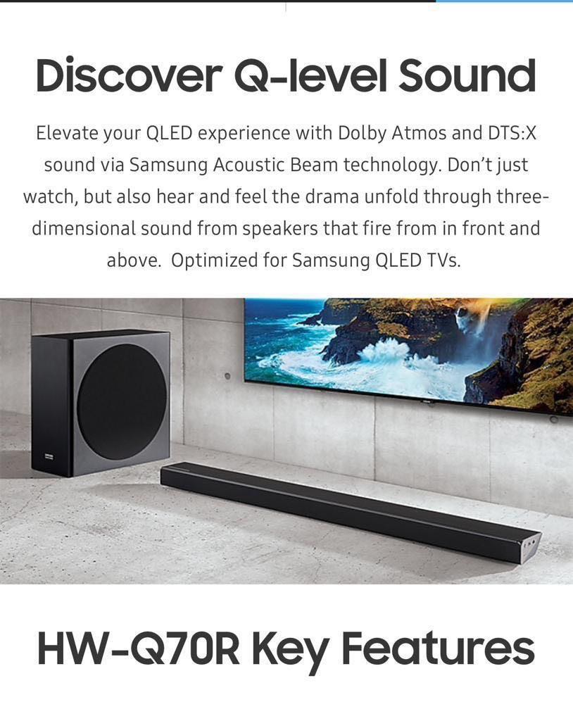 Samsung x Harman Kardon HWQ70R soundbar with SWA8500S wireless rear