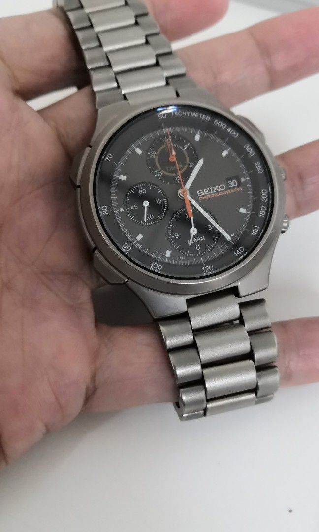 SEIKO 7T42-7A10 titanium chronograph alarm, Men's Fashion, Watches &  Accessories, Watches on Carousell