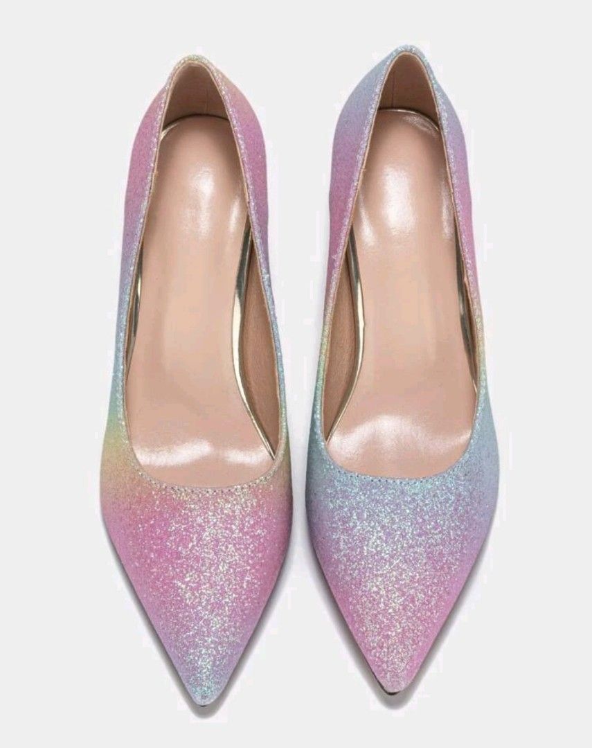 Glitter rainbow ombre heels Size 35 Women s Fashion Footwear