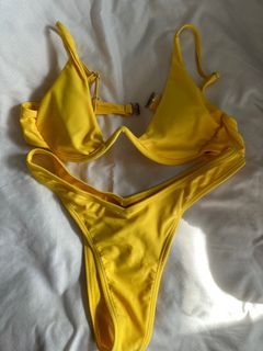 Shein yellow underline bikini