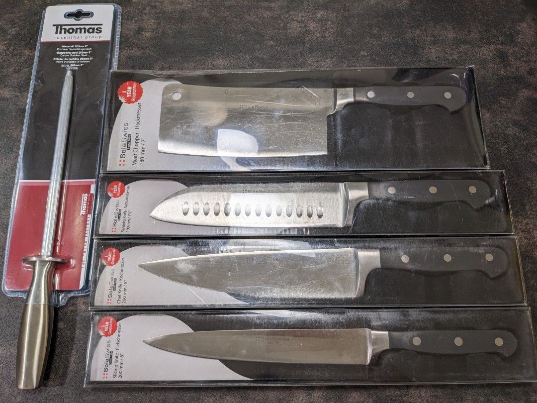 Sola Swiss Kitchen Knives & Thomas Rosenthal Knife Sharpener, Furniture
