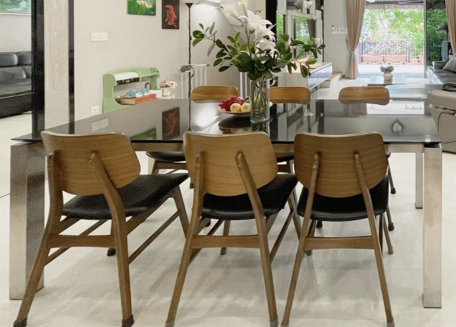 Solid granite on sale dining table