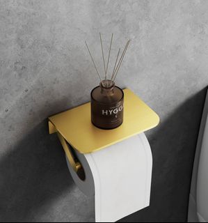 Toilet paper holder (brushed gold finish)
