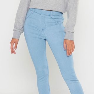 Topshop "The Pull On" Light Wash Jean Jeggings