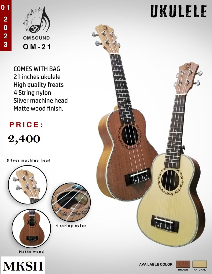 Ukulele Omsound Om21, Hobbies & Toys, Music & Media, Musical