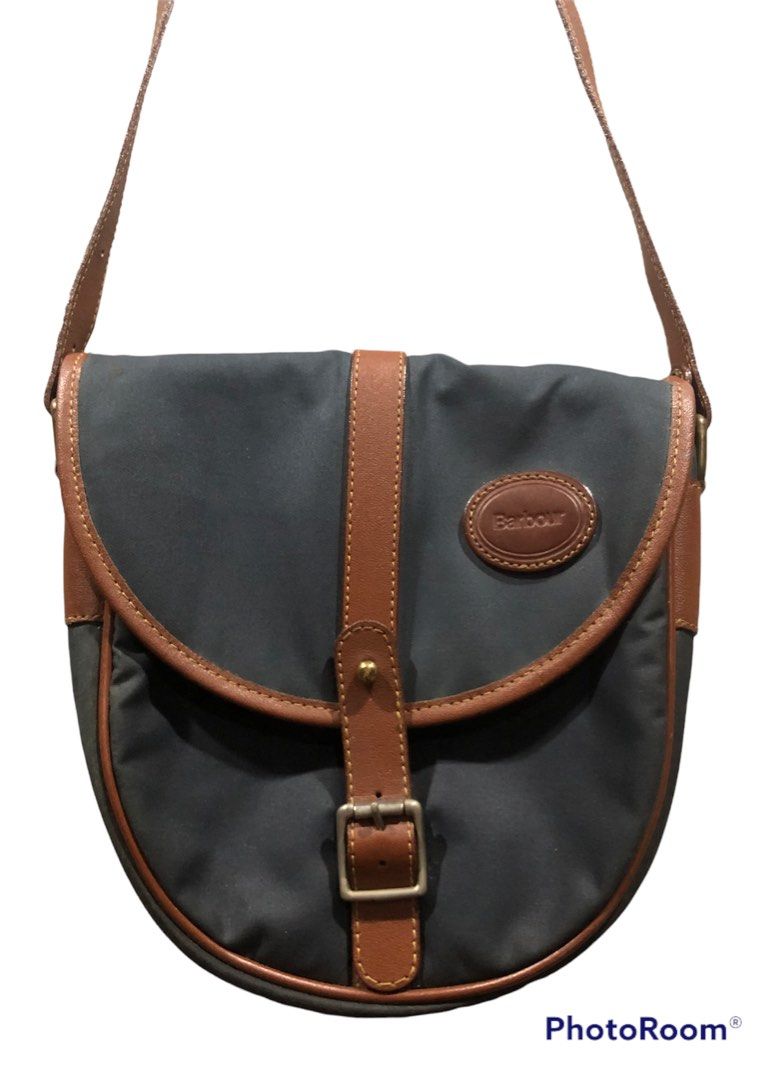 Unisex Barbour Waxed Cotton Shoulder Bag Sling Bag