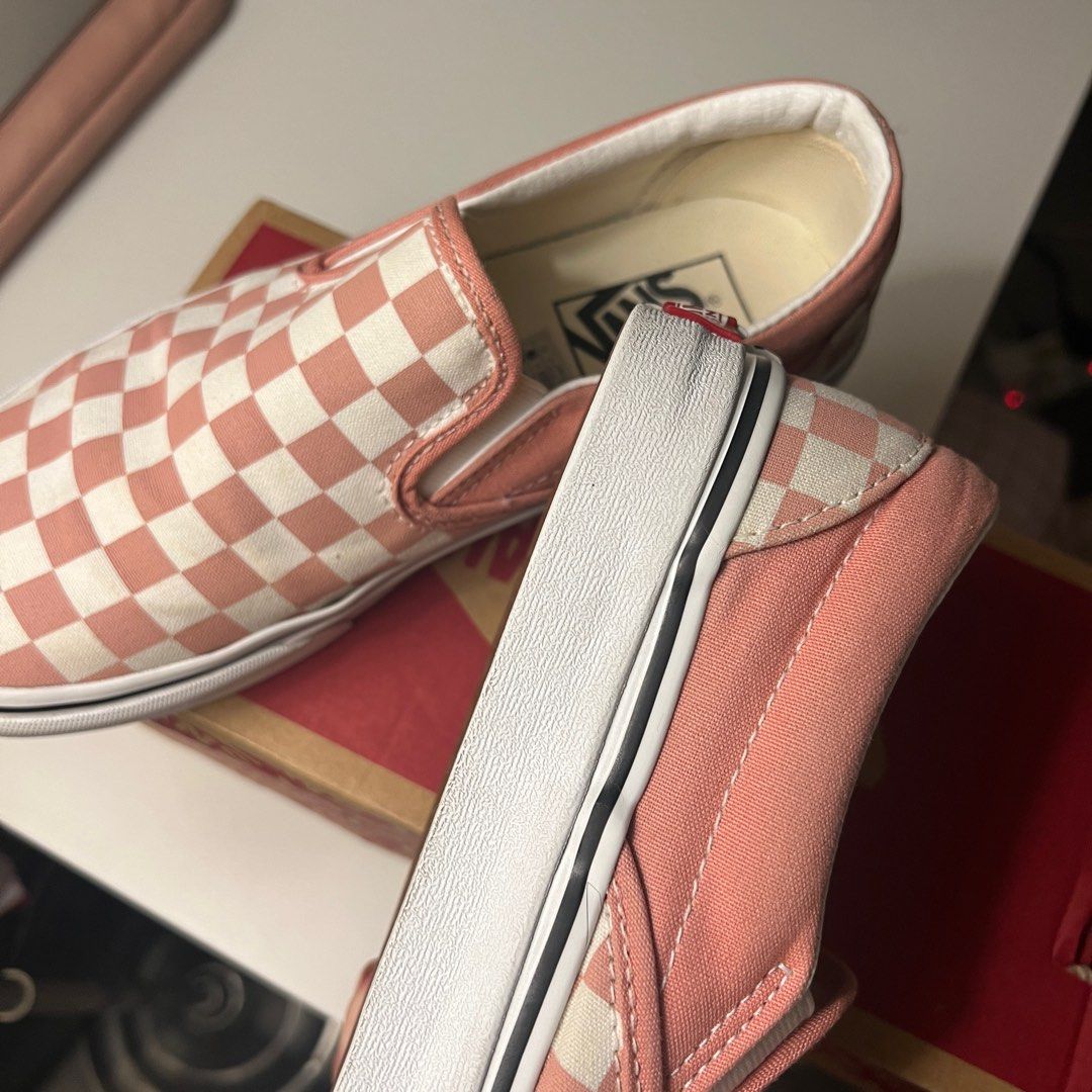 Vans Color Theory Classic Slip Ons Checkered Pink Women s