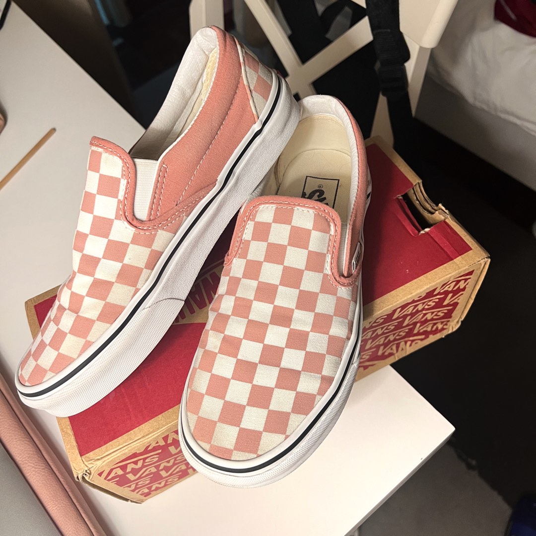 Vans Color Theory Classic Slip Ons Checkered Pink Women s