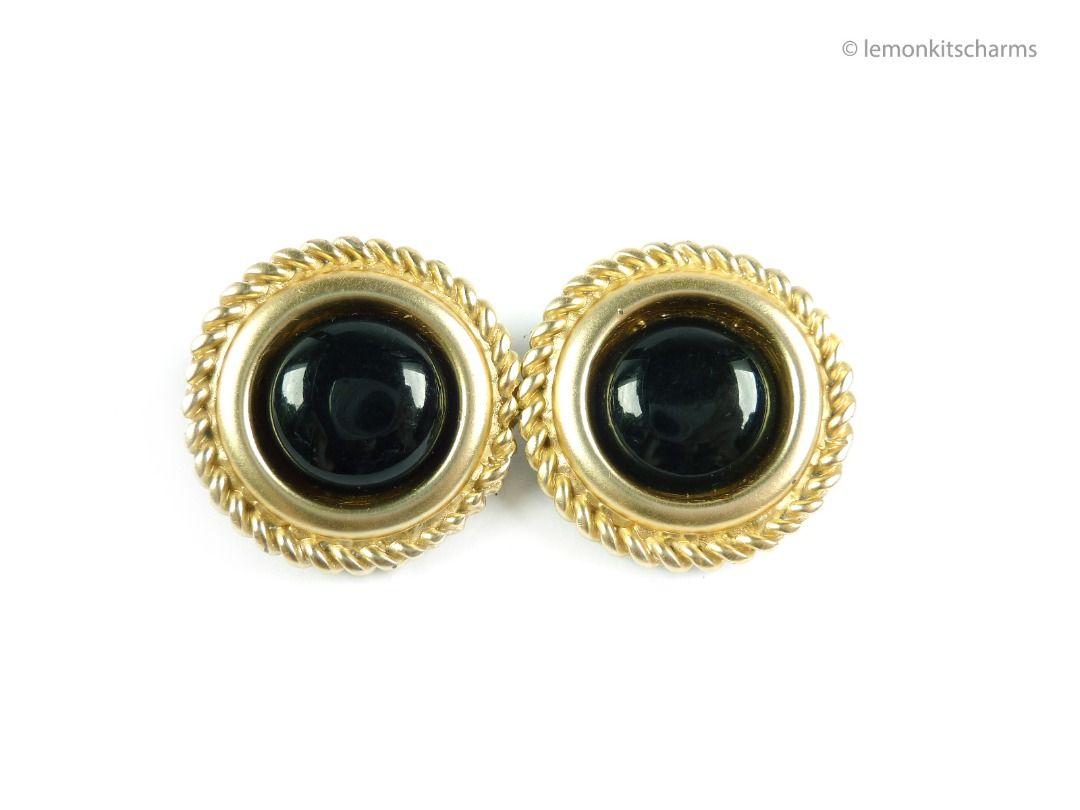 Chunky sales black earrings