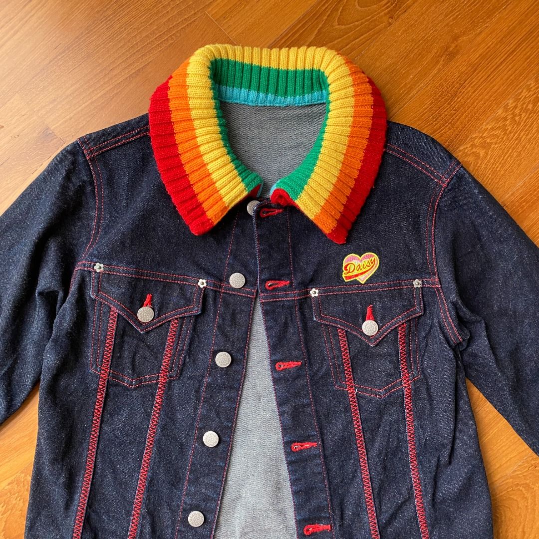 Rainbow denim clearance jacket