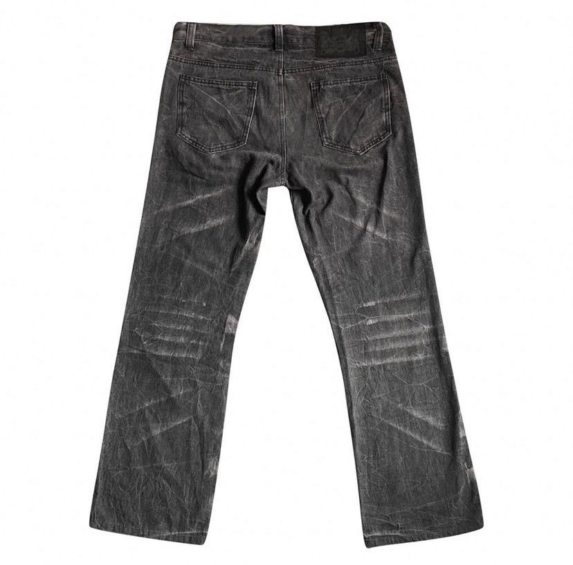 Vintage Lowbox Distressed Black Fragment Punk Flare Jeans