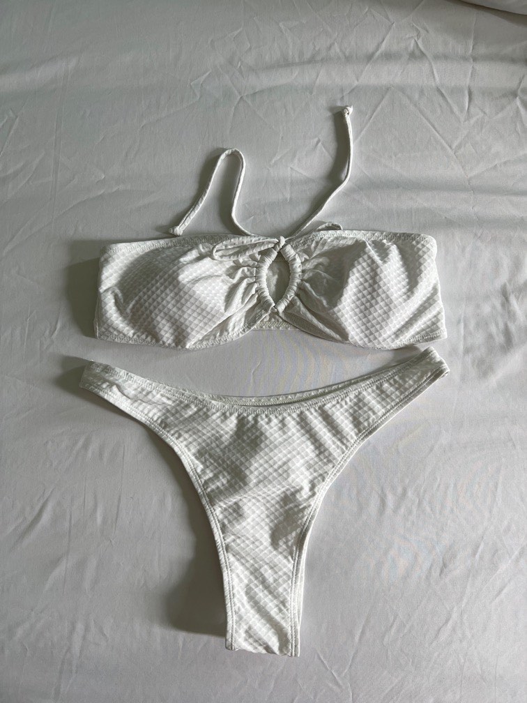 White two piece swimsuit, Women's Fashion, Swimwear, Bikinis