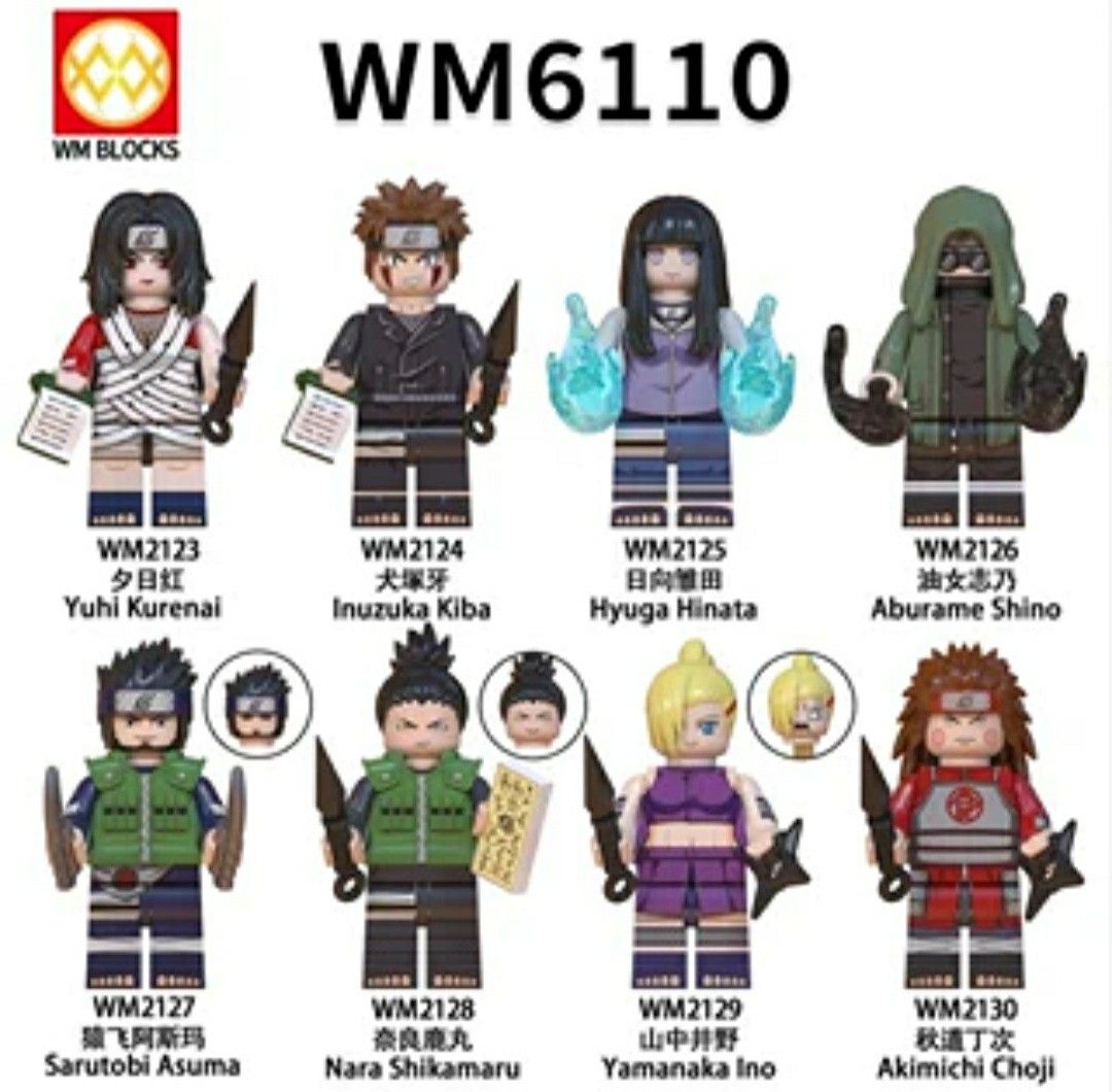 WM 6110 2123-2130 Naruto Minifigures (Lego compatible), Hobbies