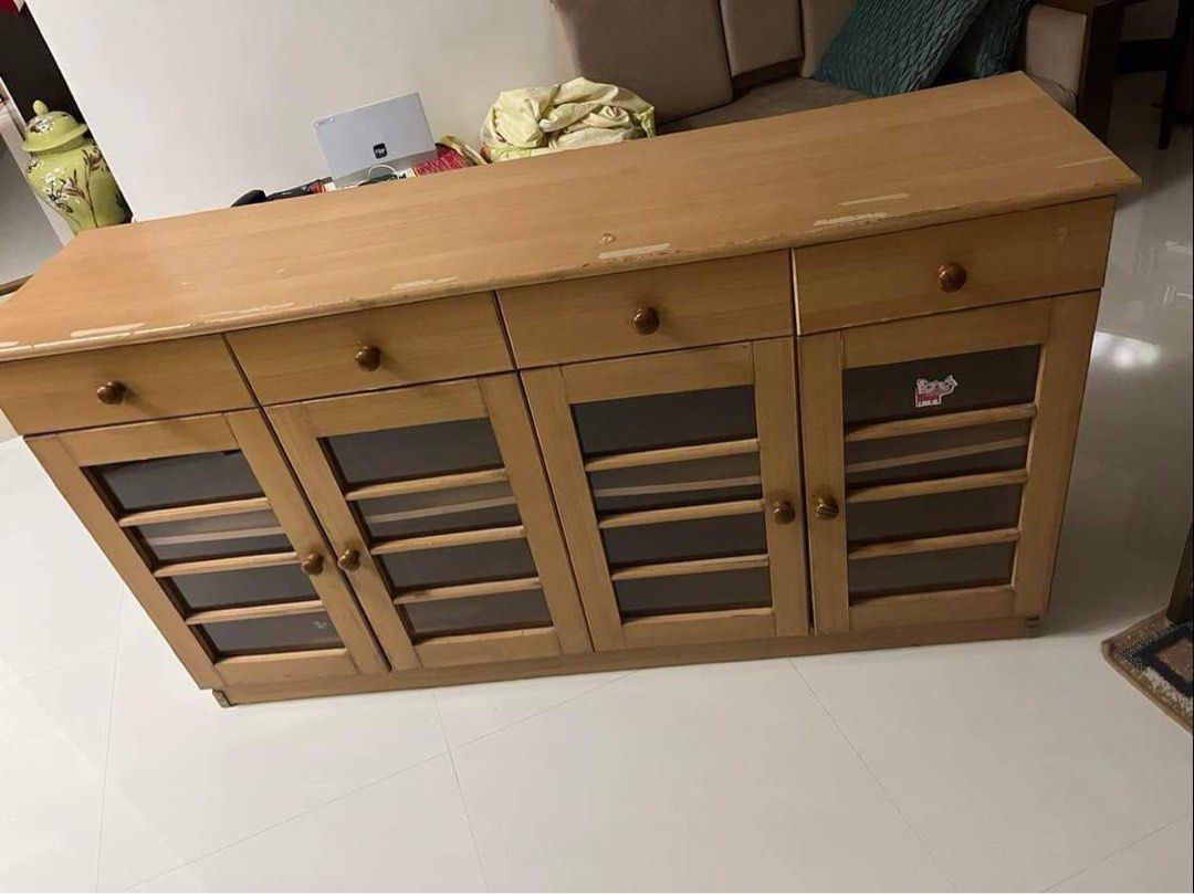 Wood Storage Organizer Dish Rack Drawer Cupboard with