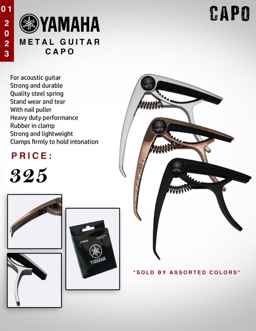 Yamaha Metal Guitar Capo ( Min of 5pcs ), Hobbies & Toys, Music & Media