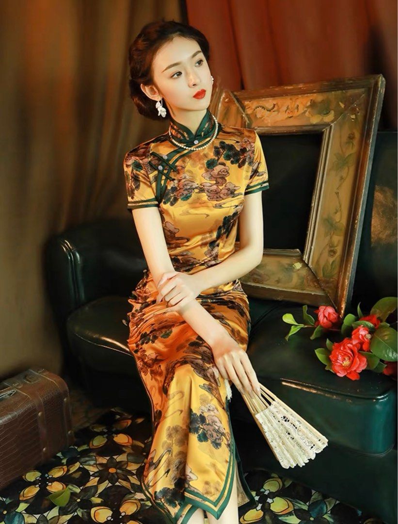 Yellow cheongsam cheap