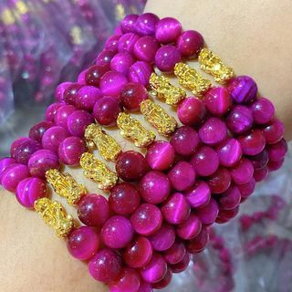 18k real gold viva magenta lucky piyao 10mm color of the year 2023