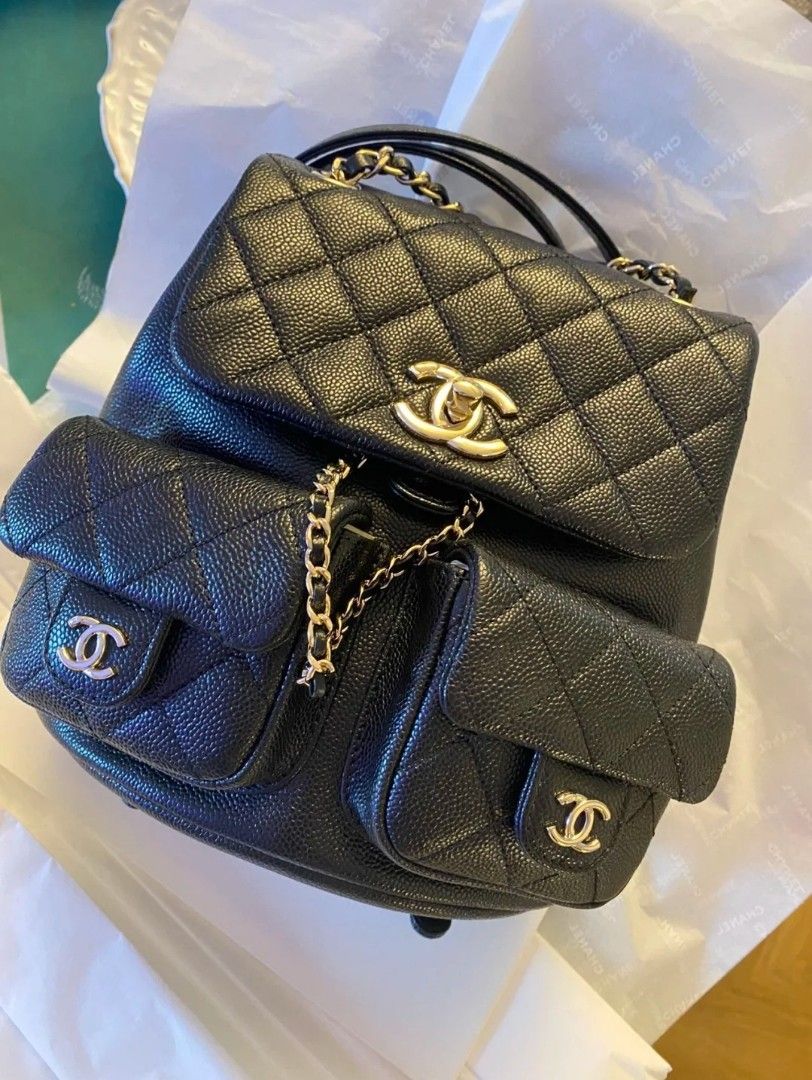 Chanel 23P Backpack Duma Green Caviar Small