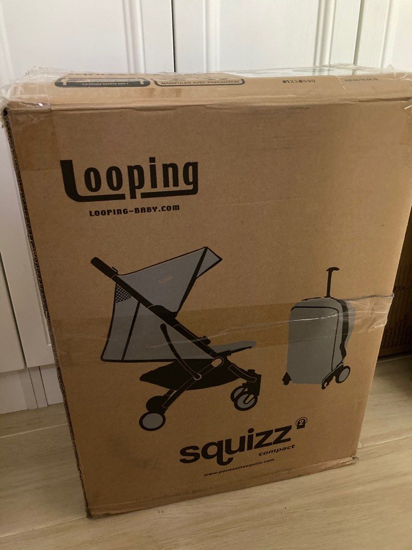 全新 Looping Squizz 第二代 行李式手提拉桿 可上飛機行李架 bb車 嬰兒車 stroller 黑管 去旅行必備, 兒童＆孕婦 ...