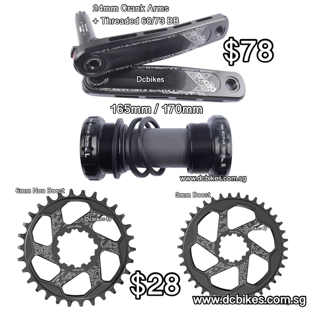 🆕! MC-012 Boost 3mm/6mm Offset Direct MTB Bicycle Crank + BSA BB ✴️  30T/32T/34T/36T/38T Chainring Only $28 ✴️ ✴️ $78 ONLY Crank Arms + BB 165mm  / 170mm ✴️, Sports Equipment, Bicycles