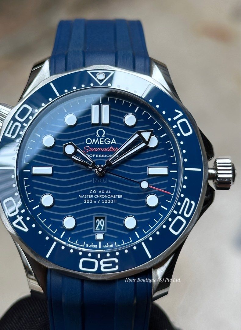 omega seamaster automatic blue dial men's watch 210.32 42.20 03.001