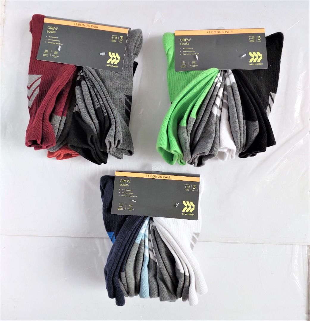 All In Motion (by Target) Socks Crew Ankle No Show 4-Pair 8-Pair ...