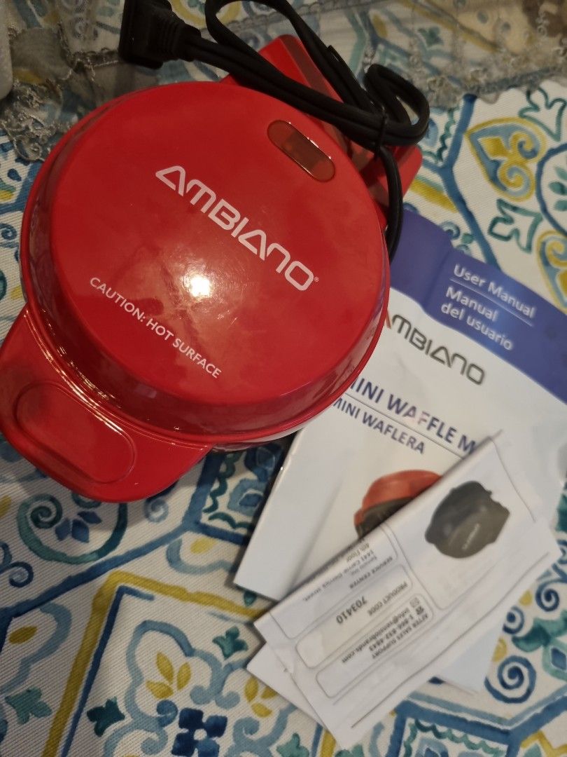 Ambiano Mini Waffle Maker, Furniture & Home Living, Kitchenware