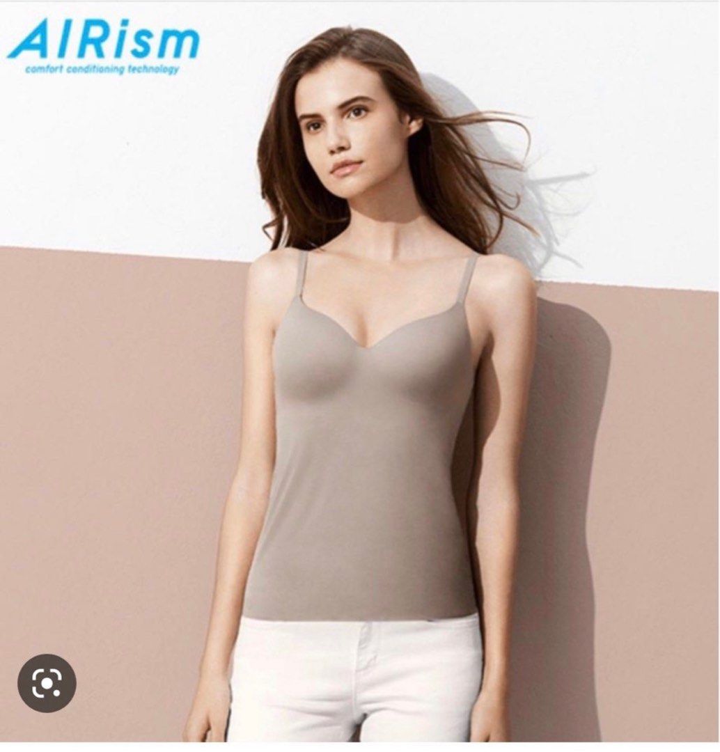 ANN2013: uniqlo airism M size deep v camisole/ uniqlo airism nude cami  tops, Women's Fashion, Tops, Sleeveless on Carousell