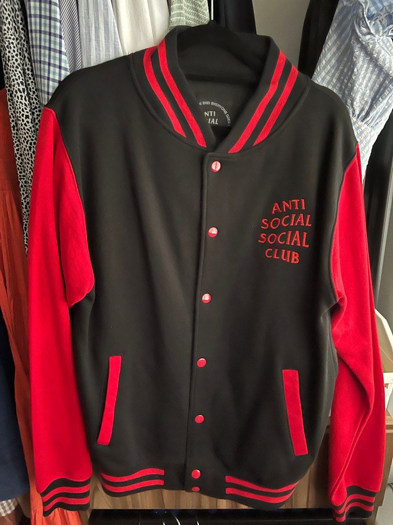 Anti social social outlet club letterman jacket