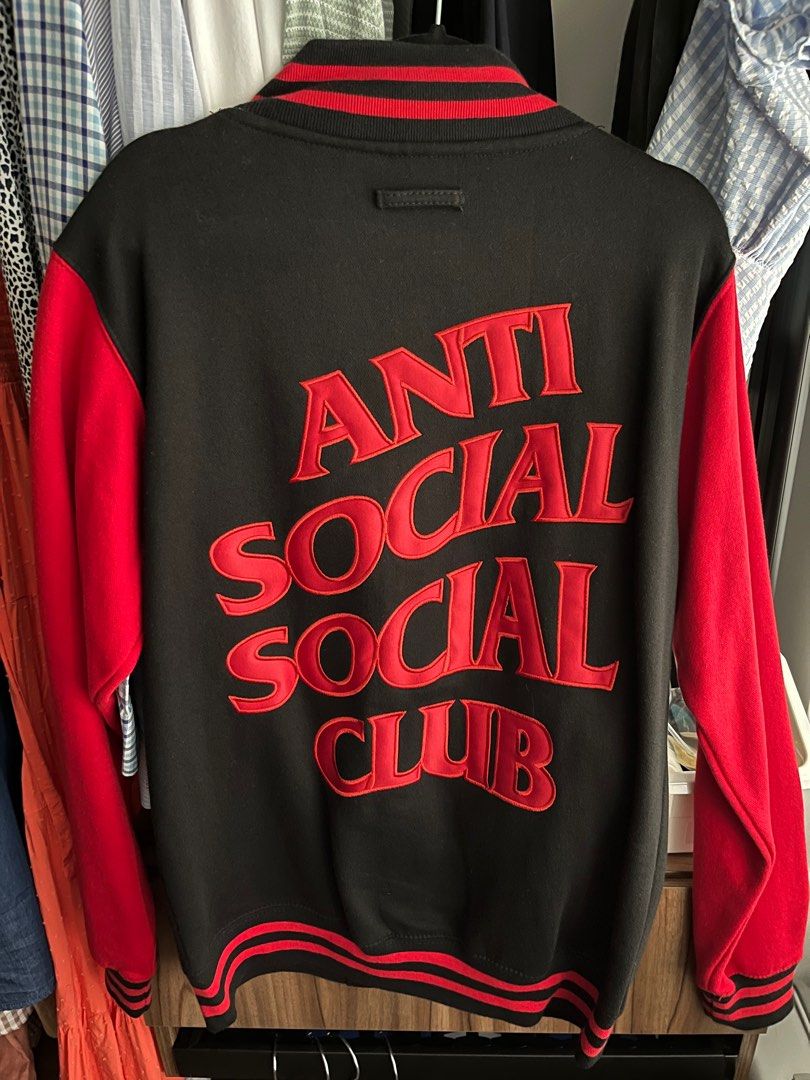 Anti social social outlet club letterman jacket