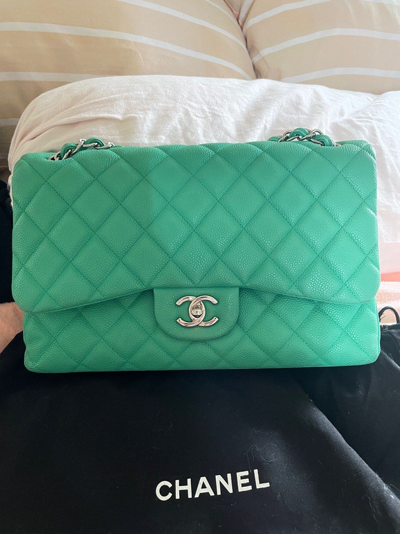 Authentic Chanel Jumbo Classic Flag (Caviar, SHW), Luxury, Bags
