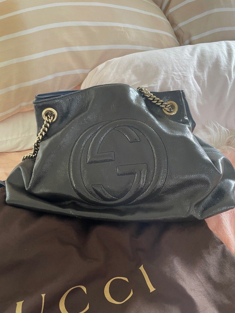 Gucci patent bag top