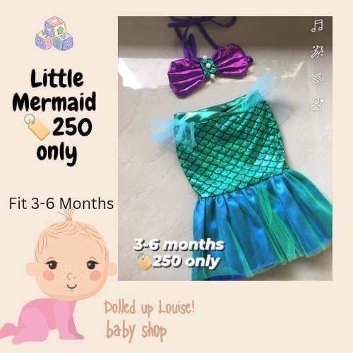 Baby Milestone Costume Little Mermaid Blue, Babies & Kids, Babies