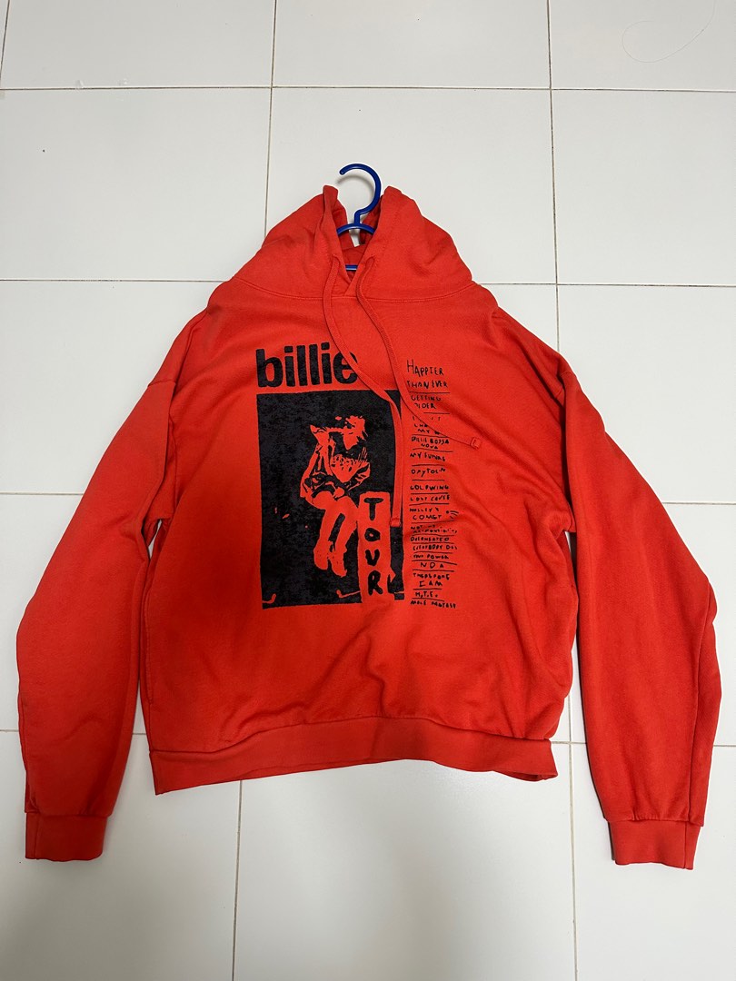 Billie Eilish “Get Involved” Red Tour Men's Fashion, Tops & Hoodies on