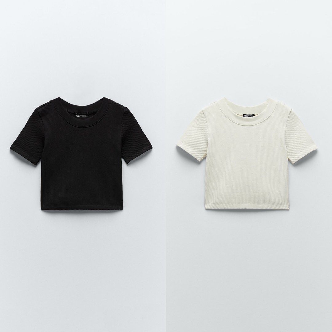 ZARA Limitless Contour Collection Crop Top, Women's Fashion, Tops, Shirts  on Carousell