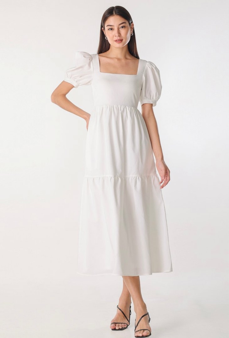 [BNWT] SADIE TIE-BACK MAXI DRESS (WHITE), Women's Fashion, Dresses ...
