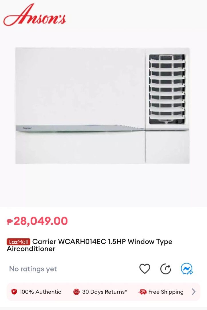 Carrier 1 5hp window type furniture home living furniture other