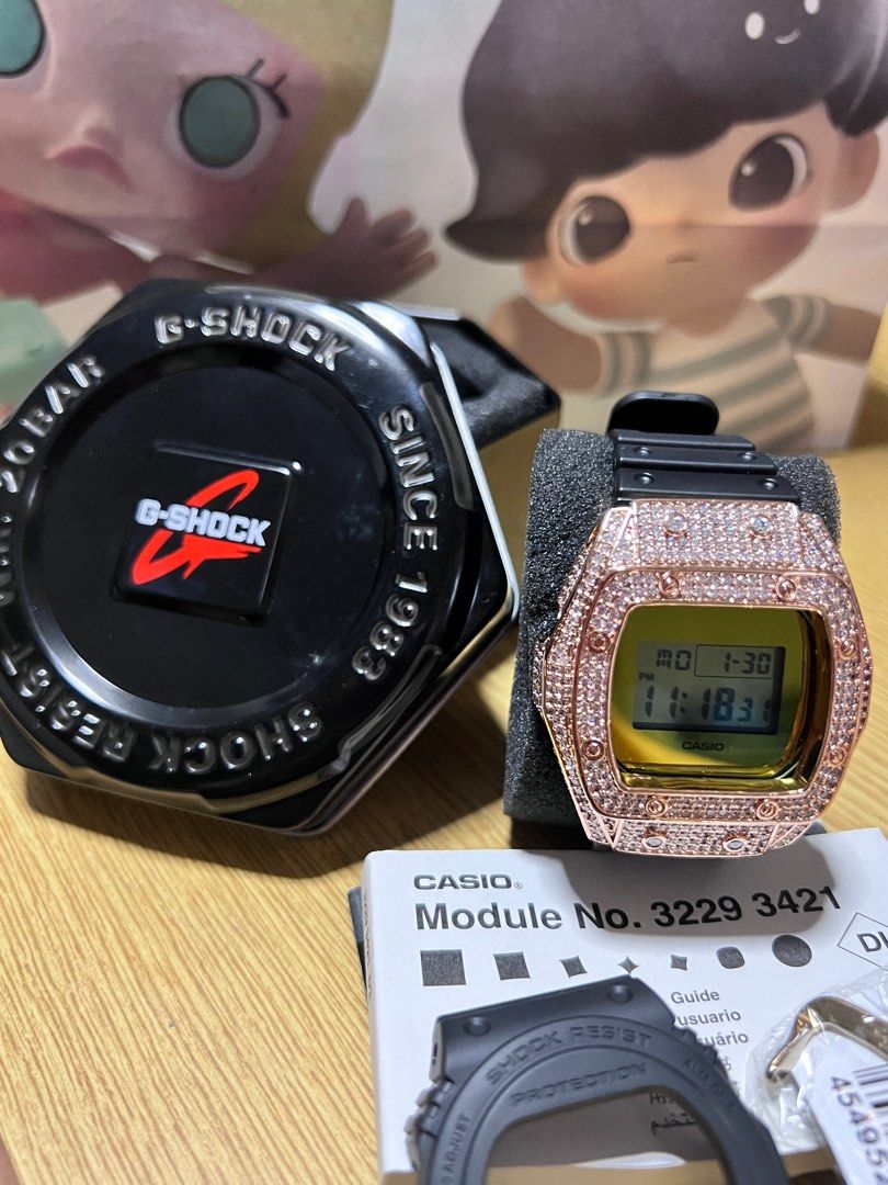 Diamond encrusted g shock hot sale