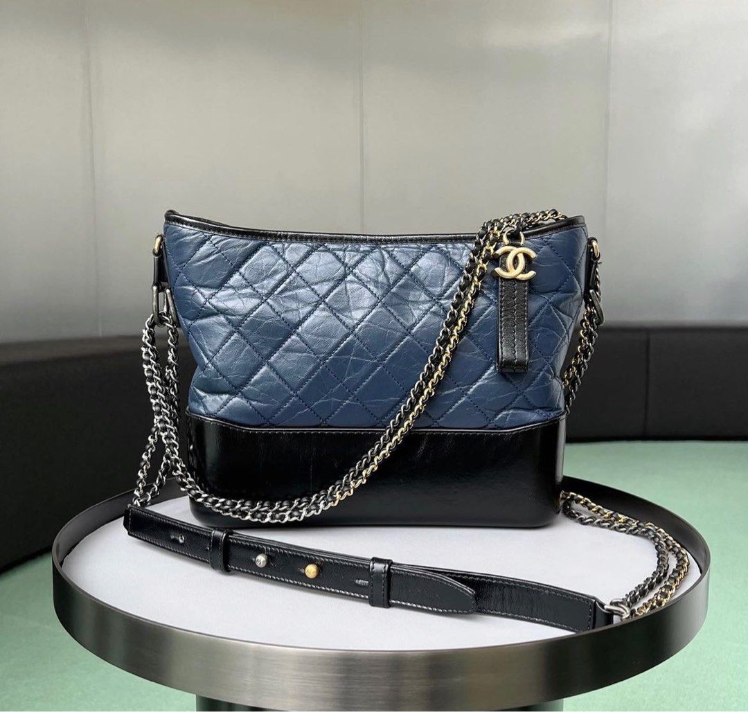 Chanel Large Blue Black Gabrielle Bag