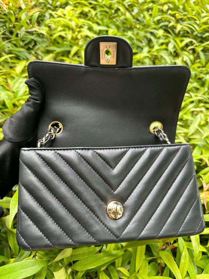 CHANEL MINI RECTANGULAR BLACK LAMBSKIN LGHW, Luxury, Bags & Wallets on ...