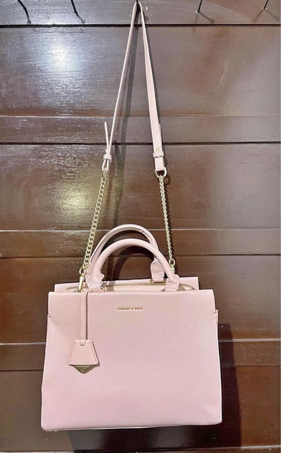 Charles and keith discount pink sling bag