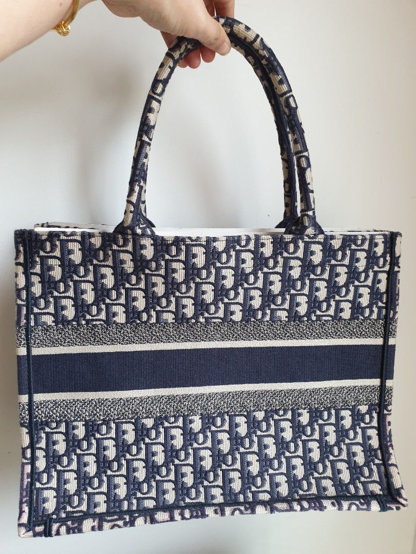 Christian Dior Book Tote Blue Oblique Monogram Bag MEDiUM Luxury