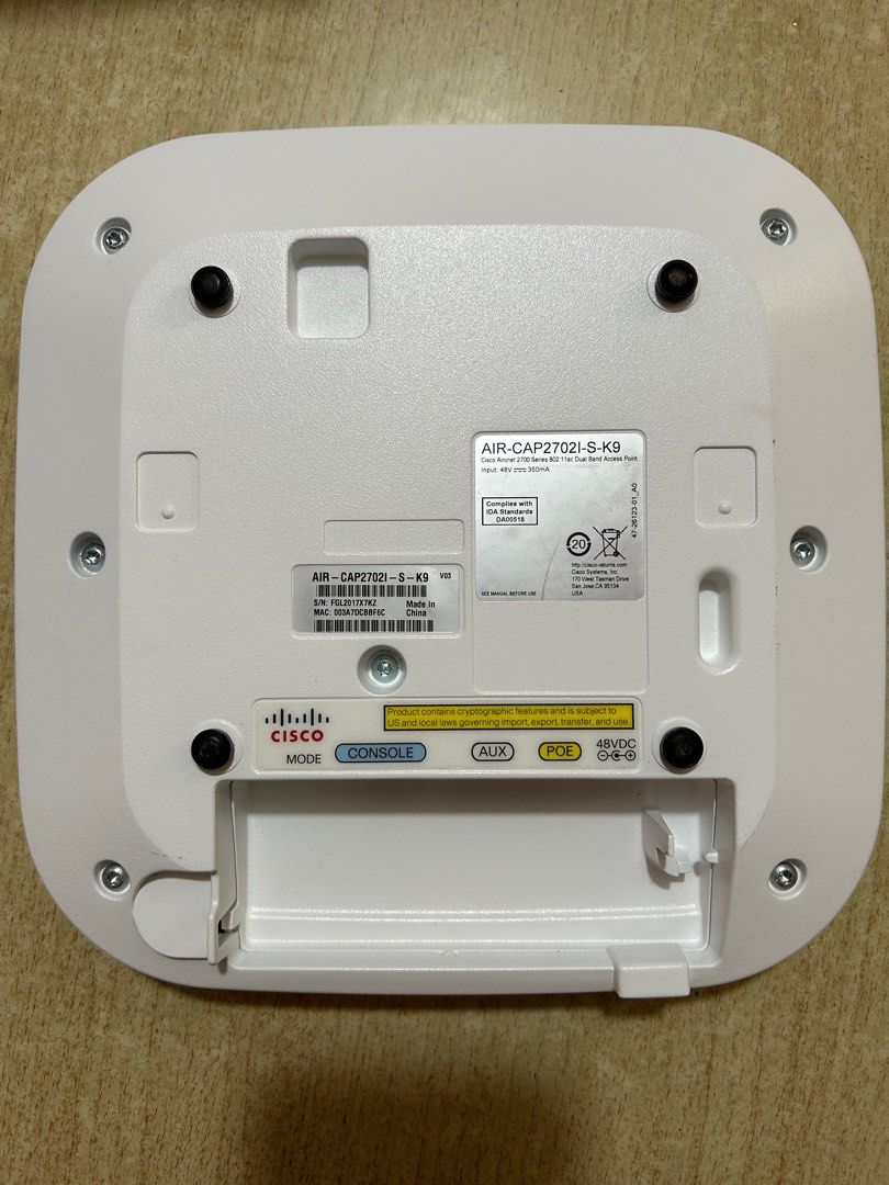無線LAN機器 Cisco AIR-CAP2702I-A-K9 Aironet 11AC CAP with Cleaner 3X4SS INT ANT A Register Domain : Cisco AIR-CAP2702I-A-K9 Aironet 2702i Controller-Based