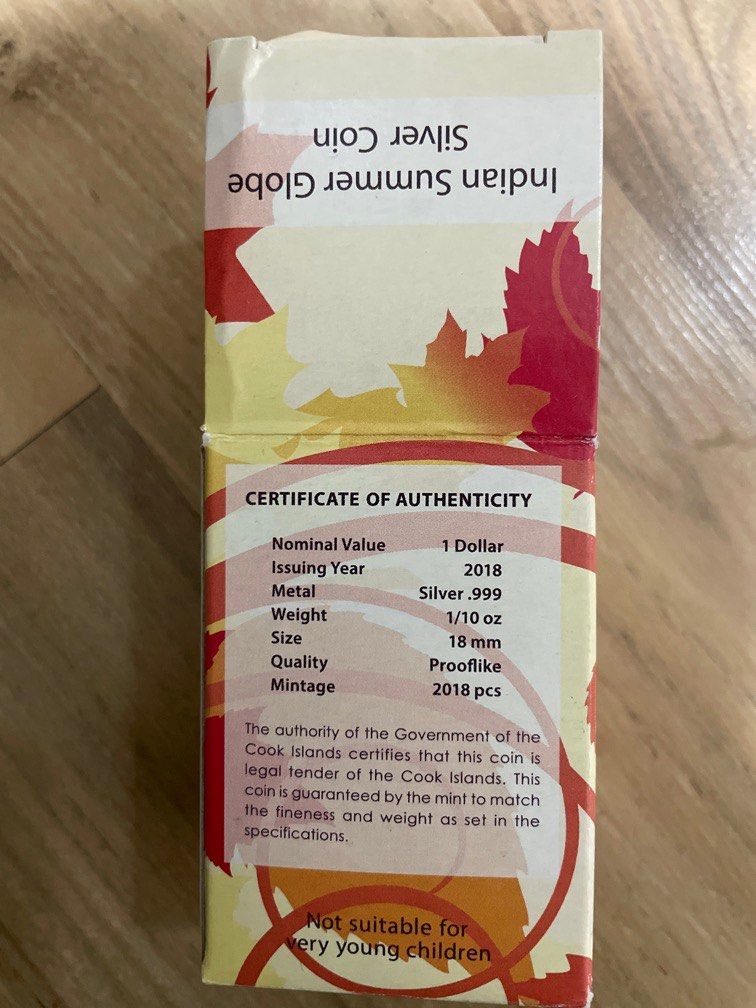 Collectible - Indian Summer Globe Silver Coin, Hobbies & Toys