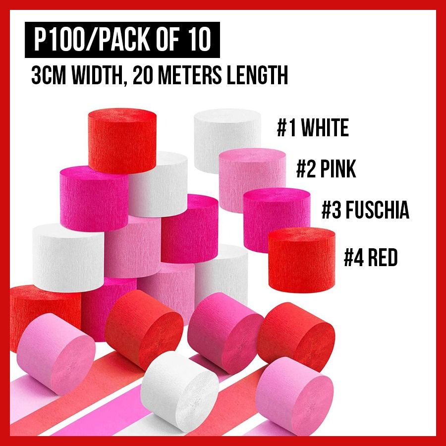 Crepe Paper Rolls Backdrop Valentines Day Party Needs, Hobbies & Toys