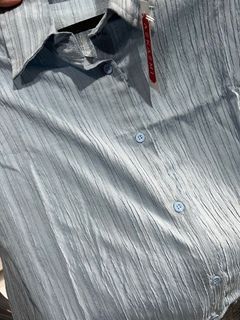 Crinkle Shirt Kemeja Biru Muda