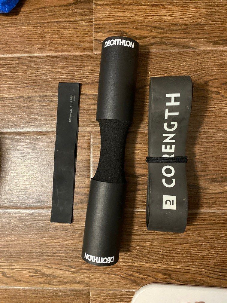 Decathlon resistance bands and squat pad
