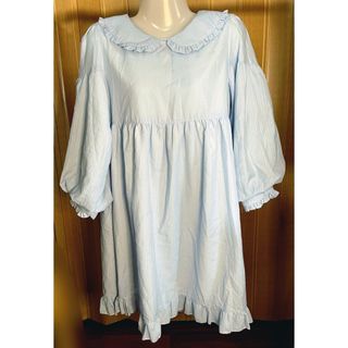 DY90 baby blue collared dress